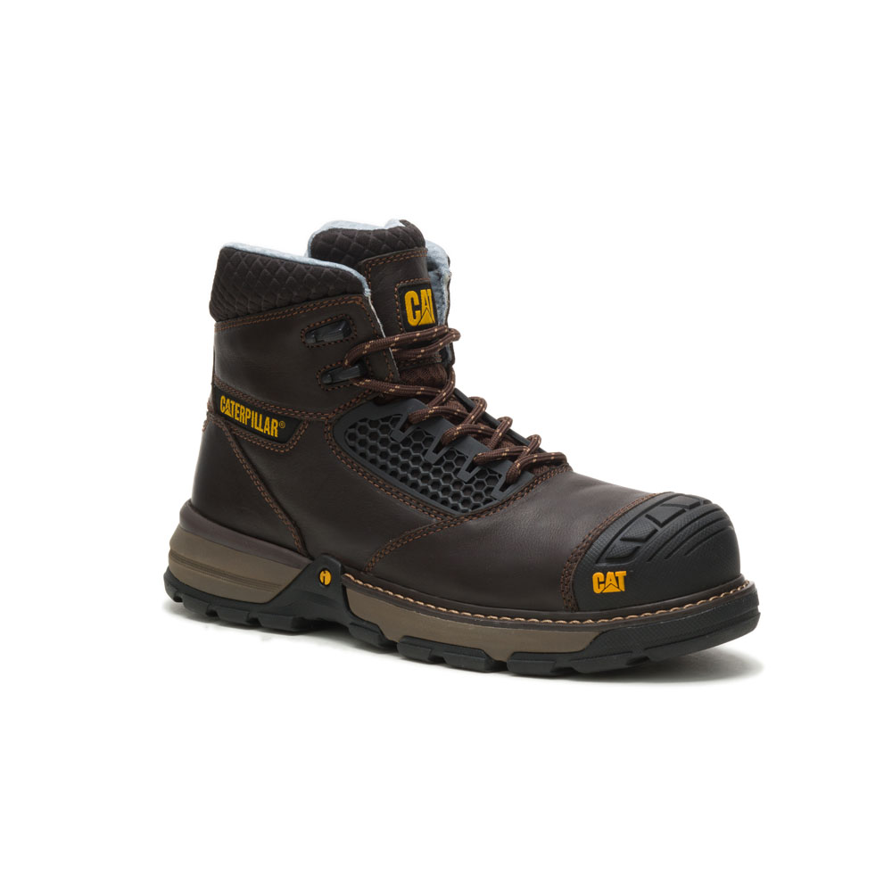 Caterpillar Safety Boots UAE - Caterpillar Excavator Superlite Cool Cct / Astm/Comp Toe Mens - Dark Brown FKVLED230